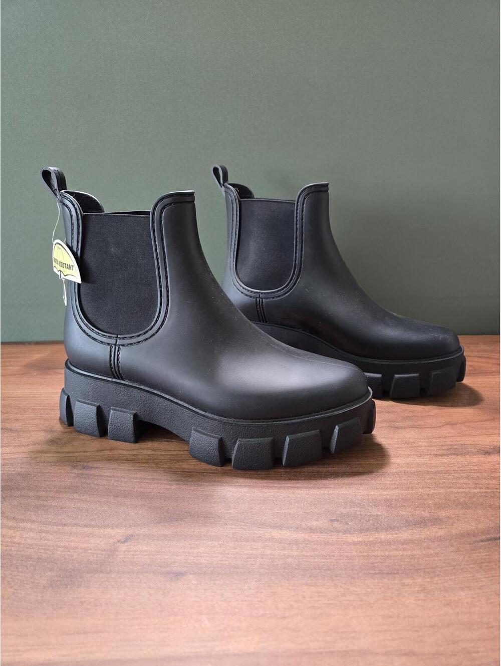 Jeffrey Campbell Cloudy Black Rain Boots Platform Women's Size "10" Fits 9-9.5